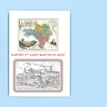 Cartes Postales impression Noir avec dpartement sur la ville de DURFORT ET ST MARTIN DE SOSS Titre : vue