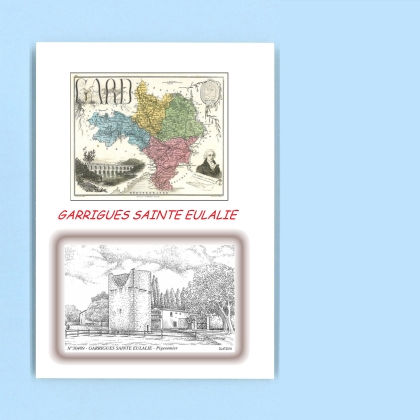 Cartes Postales impression Noir avec dpartement sur la ville de GARRIGUES SAINTE EULALIE Titre : pigeonnier