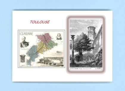 Cartes Postales impression Noir avec dpartement sur la ville de TOULOUSE Titre : musee