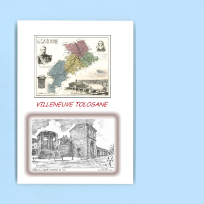 Cartes Postales impression Noir avec dpartement sur la ville de VILLENEUVE TOLOSANE Titre : le fort