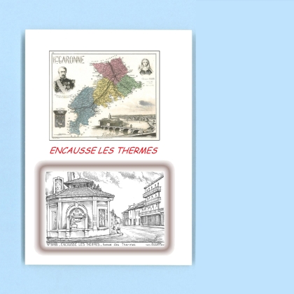 Cartes Postales impression Noir avec dpartement sur la ville de ENCAUSSE LES THERMES Titre : avenue des thermes