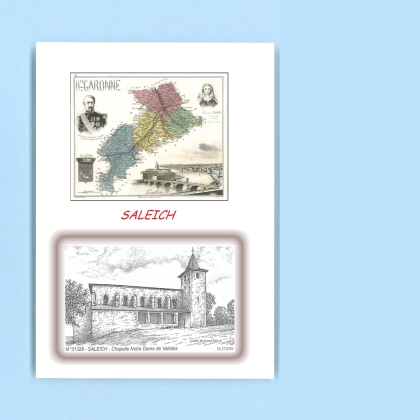 Cartes Postales impression Noir avec dpartement sur la ville de SALEICH Titre : chapelle nd de vallates
