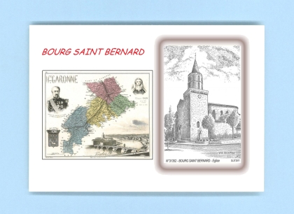 Cartes Postales impression Noir avec dpartement sur la ville de BOURG ST BERNARD Titre : eglise