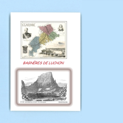 Cartes Postales impression Noir avec dpartement sur la ville de BAGNERES DE LUCHON Titre : pic de sauvegarde