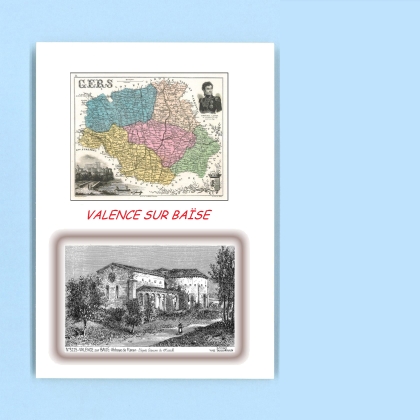 Cartes Postales impression Noir avec dpartement sur la ville de VALENCE SUR BAISE Titre : abbaye de flaran