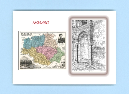 Cartes Postales impression Noir avec dpartement sur la ville de NOGARO Titre : chapiteaux