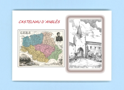 Cartes Postales impression Noir avec dpartement sur la ville de CASTELNAU D ANGLES Titre : porte