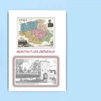 Cartes Postales impression Noir avec dpartement sur la ville de MONTAUT LES CRENEAUX Titre : porte
