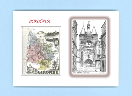 Cartes Postales impression Noir avec dpartement sur la ville de BORDEAUX Titre : grosse cloche