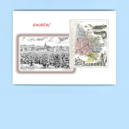 Cartes Postales impression Noir avec dpartement sur la ville de GAURIAC Titre : vue