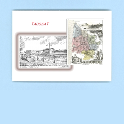Cartes Postales impression Noir avec dpartement sur la ville de TAUSSAT Titre : port