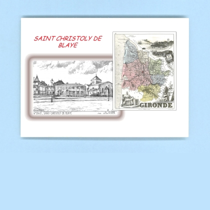 Cartes Postales impression Noir avec dpartement sur la ville de ST CHRISTOLY DE BLAYE Titre : vue