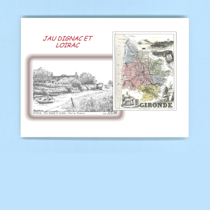 Cartes Postales impression Noir avec dpartement sur la ville de JAU DIGNAC ET LOIRAC Titre : port de richard