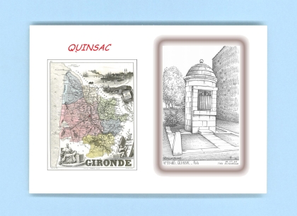 Cartes Postales impression Noir avec dpartement sur la ville de QUINSAC Titre : puits