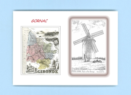 Cartes Postales impression Noir avec dpartement sur la ville de GORNAC Titre : moulin du haut benauge