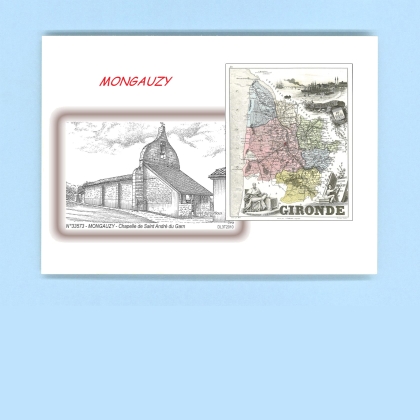 Cartes Postales impression Noir avec dpartement sur la ville de MONGAUZY Titre : chapelle de st andre du garn