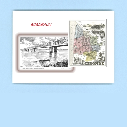 Cartes Postales impression Noir avec dpartement sur la ville de BORDEAUX Titre : pont du chemin de fer