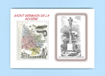 Cartes Postales impression Noir avec dpartement sur la ville de ST GERMAIN DE LA RIVIERE Titre : croix