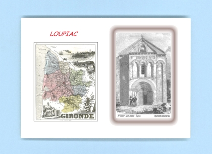 Cartes Postales impression Noir avec dpartement sur la ville de LOUPIAC Titre : eglise