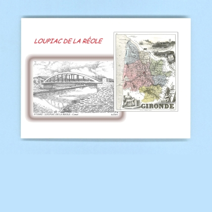 Cartes Postales impression Noir avec dpartement sur la ville de LOUPIAC DE LA REOLE Titre : canal