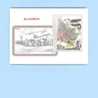 Cartes Postales impression Noir avec dpartement sur la ville de BLASIMON Titre : abbaye