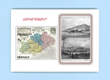 Cartes Postales impression Noir avec dpartement sur la ville de DEPARTEMENT Titre : herault