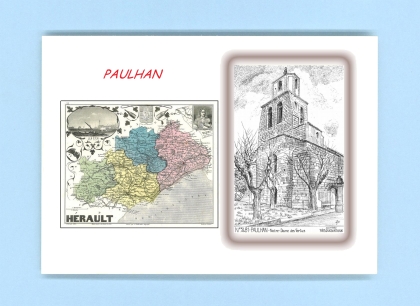 Cartes Postales impression Noir avec dpartement sur la ville de PAULHAN Titre : notre dame des vertus