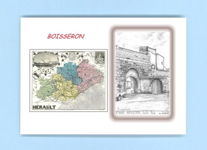Cartes Postales impression Noir avec dpartement sur la ville de BOISSERON Titre : vieille porte