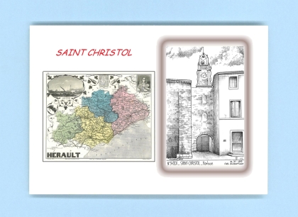 Cartes Postales impression Noir avec dpartement sur la ville de ST CHRISTOL Titre : horloge