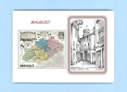 Cartes Postales impression Noir avec dpartement sur la ville de MAUGUIO Titre : la motte