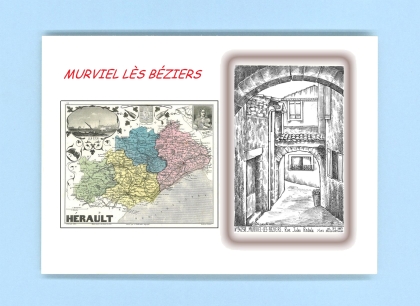 Cartes Postales impression Noir avec dpartement sur la ville de MURVIEL LES BEZIERS Titre : rue jules redola