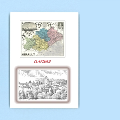 Cartes Postales impression Noir avec dpartement sur la ville de CLAPIERS Titre : vue