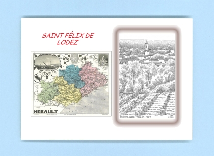 Cartes Postales impression Noir avec dpartement sur la ville de ST FELIX DE LODEZ Titre : vue