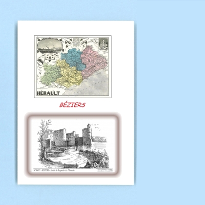 Cartes Postales impression Noir avec dpartement sur la ville de BEZIERS Titre : jardin de bagnols, la plantade