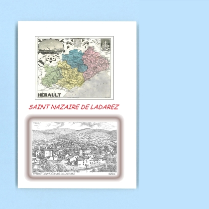 Cartes Postales impression Noir avec dpartement sur la ville de ST NAZAIRE DE LADAREZ Titre : vue