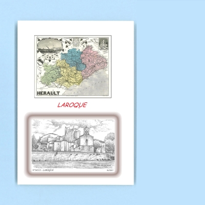 Cartes Postales impression Noir avec dpartement sur la ville de LAROQUE Titre : vue