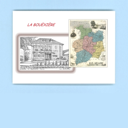 Cartes Postales impression Noir avec dpartement sur la ville de LA BOUEXIERE Titre : mairie