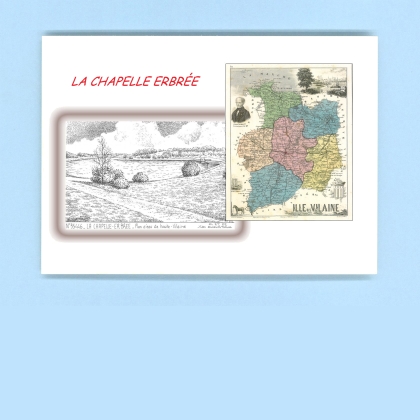 Cartes Postales impression Noir avec dpartement sur la ville de LA CHAPELLE ERBREE Titre : plan d eau de haute vilaine