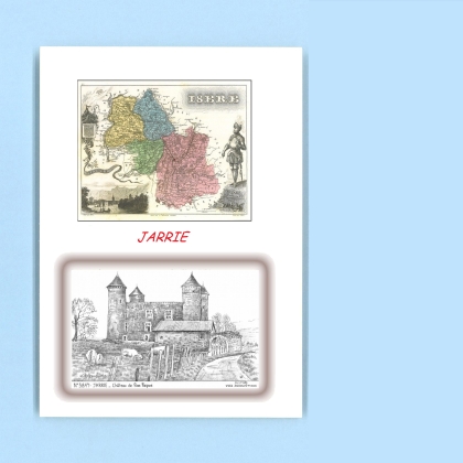 Cartes Postales impression Noir avec dpartement sur la ville de JARRIE Titre : chateau de bon repos