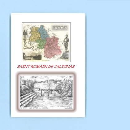 Cartes Postales impression Noir avec dpartement sur la ville de ST ROMAIN DE JALIONAS Titre : vue