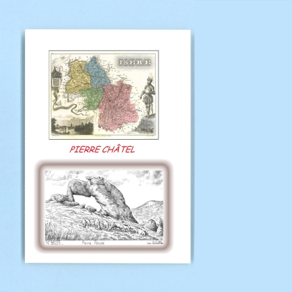 Cartes Postales impression Noir avec dpartement sur la ville de PIERRE CHATEL Titre : pierre percee