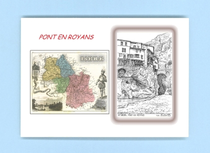 Cartes Postales impression Noir avec dpartement sur la ville de PONT EN ROYANS Titre : vue