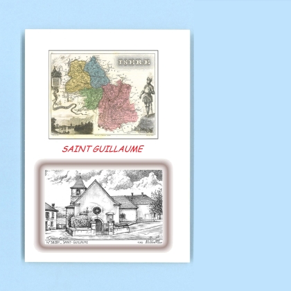 Cartes Postales impression Noir avec dpartement sur la ville de ST GUILLAUME Titre : vue
