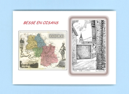 Cartes Postales impression Noir avec dpartement sur la ville de BESSE EN OISANS Titre : vue