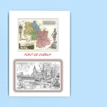 Cartes Postales impression Noir avec dpartement sur la ville de PONT DE CHERUY Titre : vue