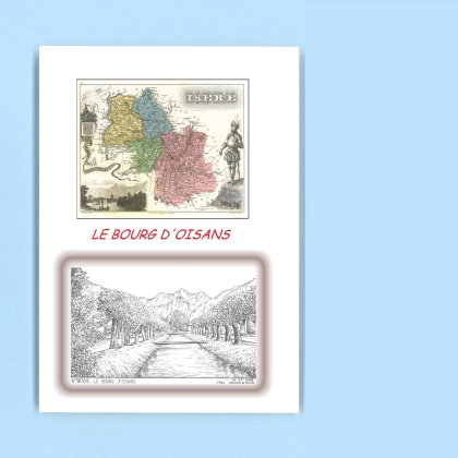 Cartes Postales impression Noir avec dpartement sur la ville de LE BOURG D OISANS Titre : vue
