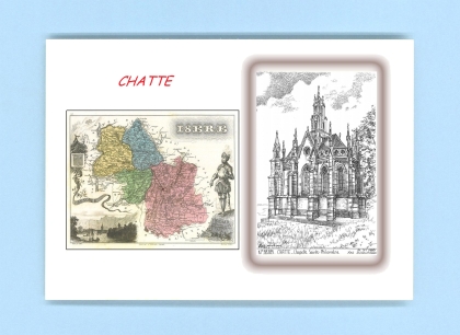 Cartes Postales impression Noir avec dpartement sur la ville de CHATTE Titre : chapelle ste philomene