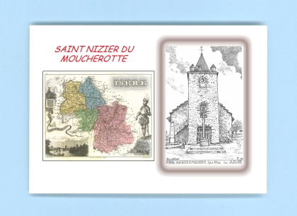 Cartes Postales impression Noir avec dpartement sur la ville de ST NIZIER DU MOUCHEROTTE Titre : eglise du XIIeme siecle