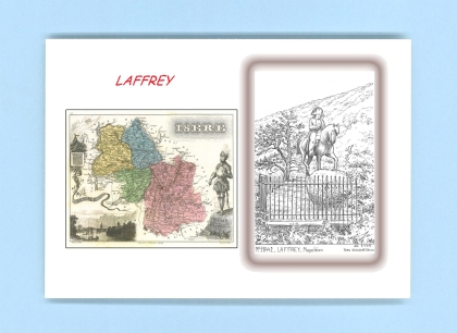 Cartes Postales impression Noir avec dpartement sur la ville de LAFFREY Titre : napoleon