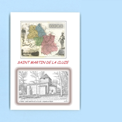 Cartes Postales impression Noir avec dpartement sur la ville de ST MARTIN DE LA CLUZE Titre : chapelle de paquier